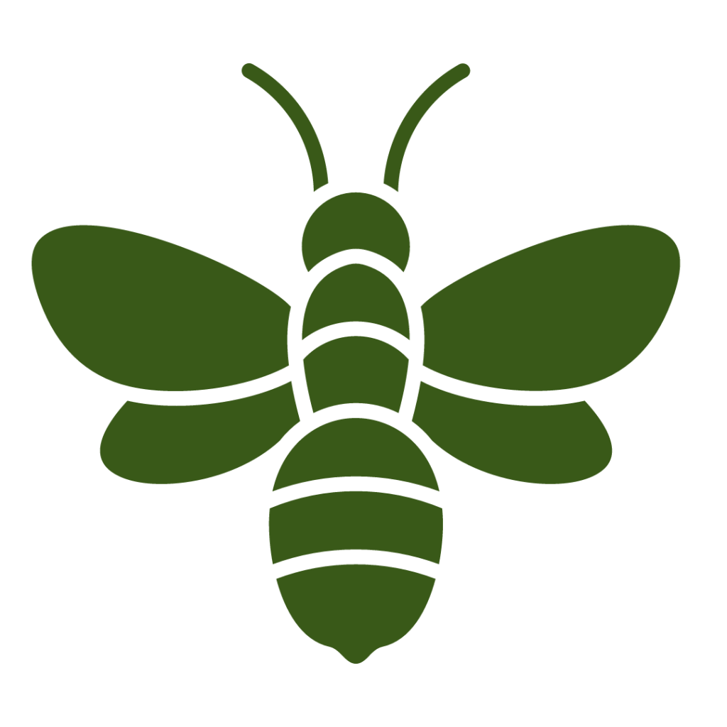icono de una abeja, color verde